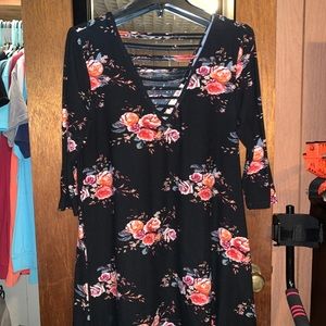 Black floral dress. Size medium